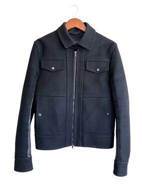 Vintage Gucci Tom Ford Y2K 90s Men's Mens Black Wool Leather Bomber Jacket 46 S